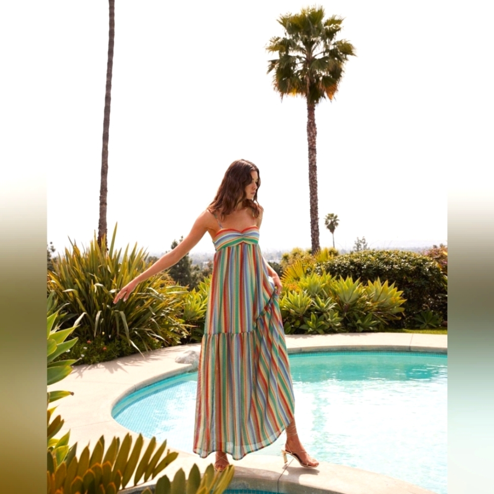 Amanda Uprichard Multicolor Striped Maxi Dress - Picture 4 of 11